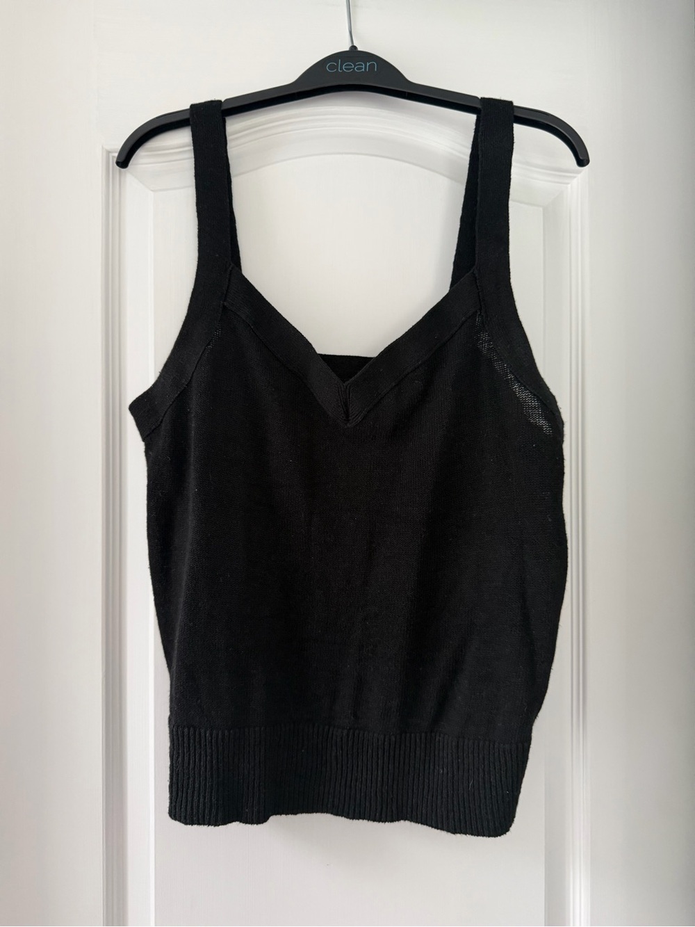 Banana Republic Factory Black Ramie Blend V Neck Sweater Tank Top XL - Picture 2 of 6